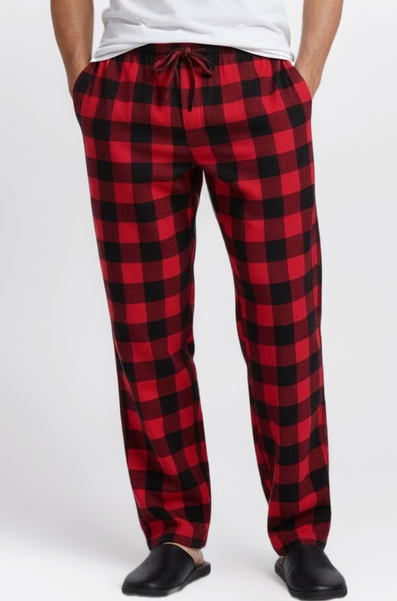 Men’s Checked Cotton Pyjama Pants | Universal Free Size Fit (28–36 Inches) | Elastic Waist with Drawstring | Soft & Breathable Nightwear & Loungewear