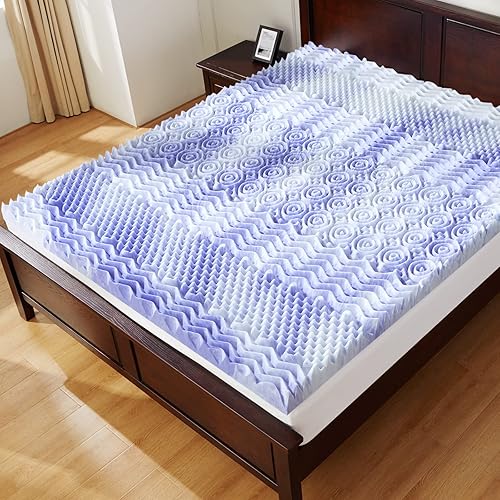 Miniatura 8 de Dreamsmith 2 Inch 7-Zone Twin Memory Foam Mattress Topper, Cooling Gel Infused Foam Mattress Topper Twin for Back Pain, CertiPUR-US Certified