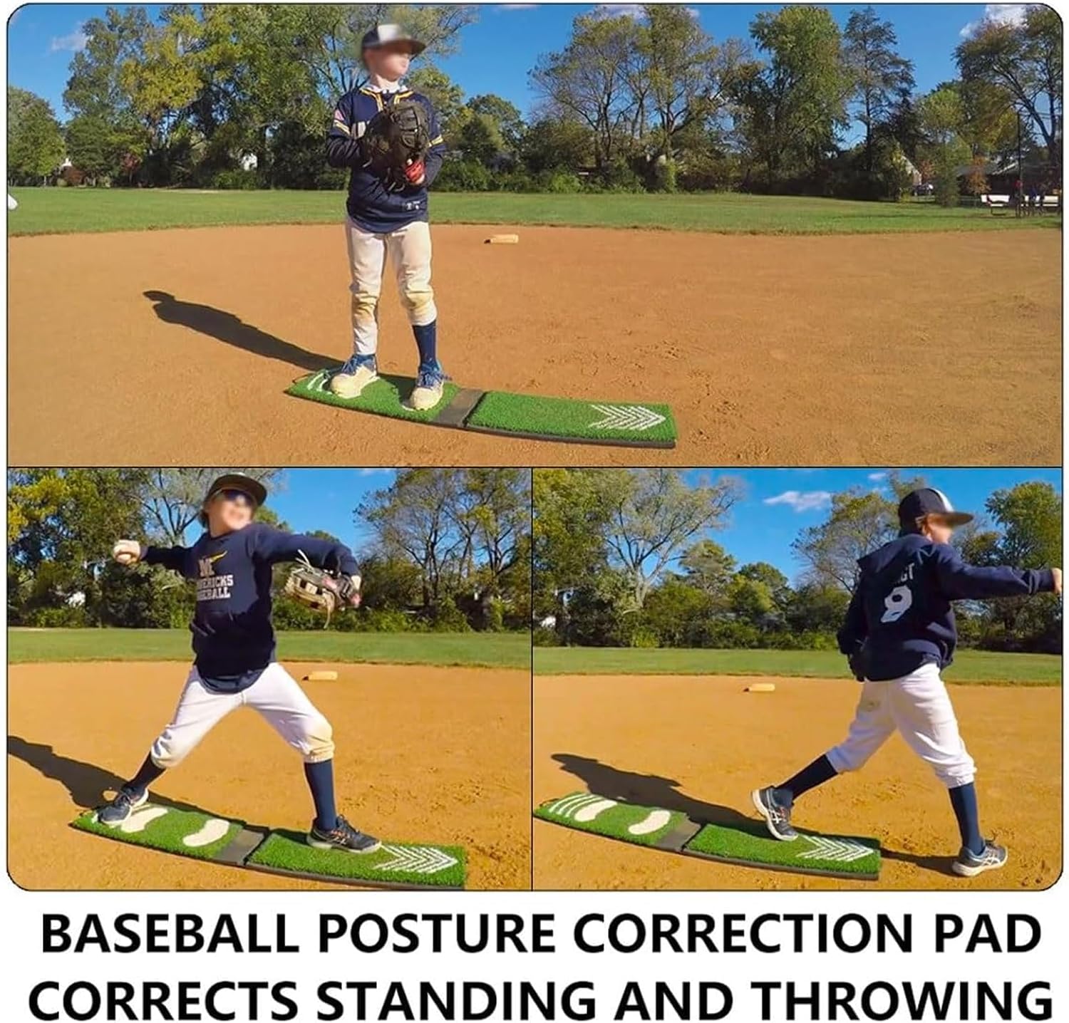 Softball Pitching Mat, Foldable Baseball Posture Corrector, Indoor and Outdoor Practice Softball Trainer Batting Mat, Anti-Slip Baseball Training Equipment, for Stadium, Gym, Lawn