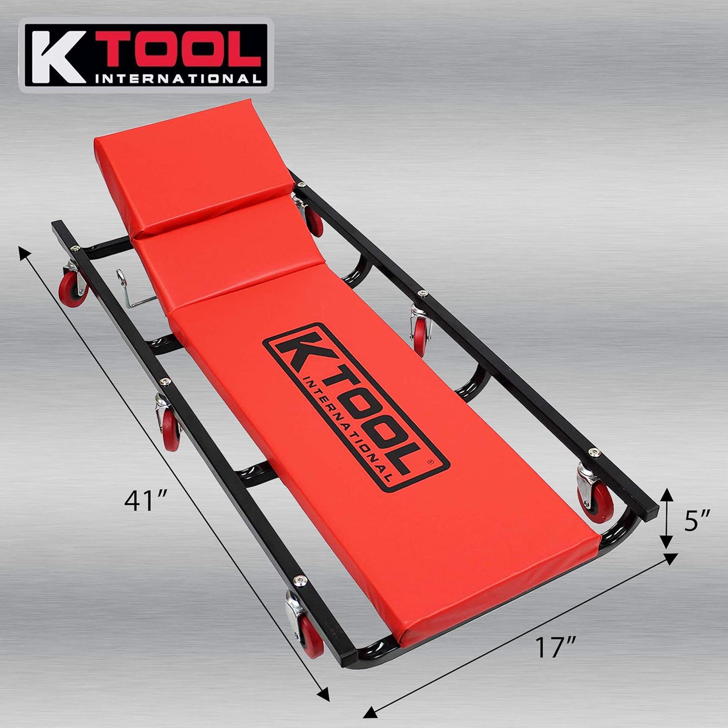 K Tool International 40" Metal Frame Creeper with Adjustable Headrest; Fully Padded, 6 2" Oil Resistant Castors, HEAVY DUTY Steel Frame; KTI74961 : Automotive