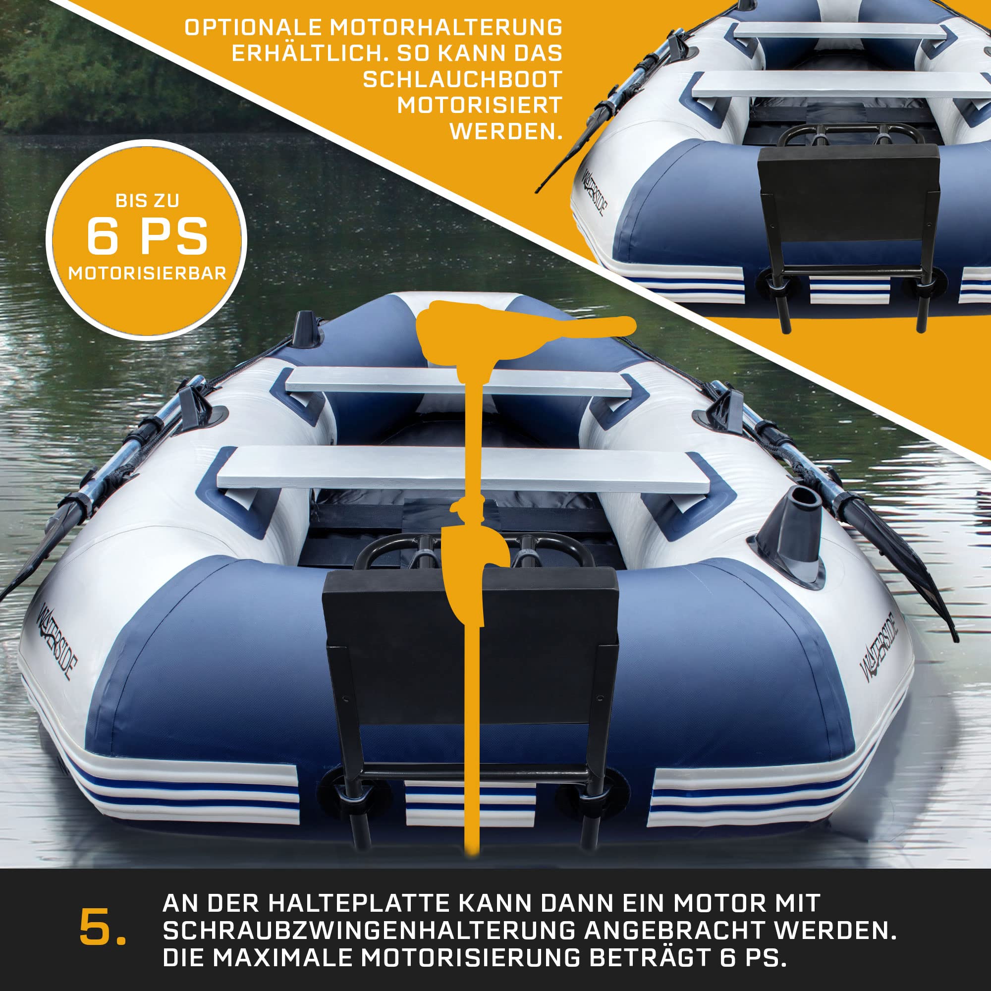 Schlauchboot Excursion mit Bodenplatte, Inkl. Paddel, Reparaturkit & Pumpe, Verschiedene Längen (2,30m / 2,70m / 3,30m) / Paddelboot, Angelboot, Freizeitboot, Sportboot