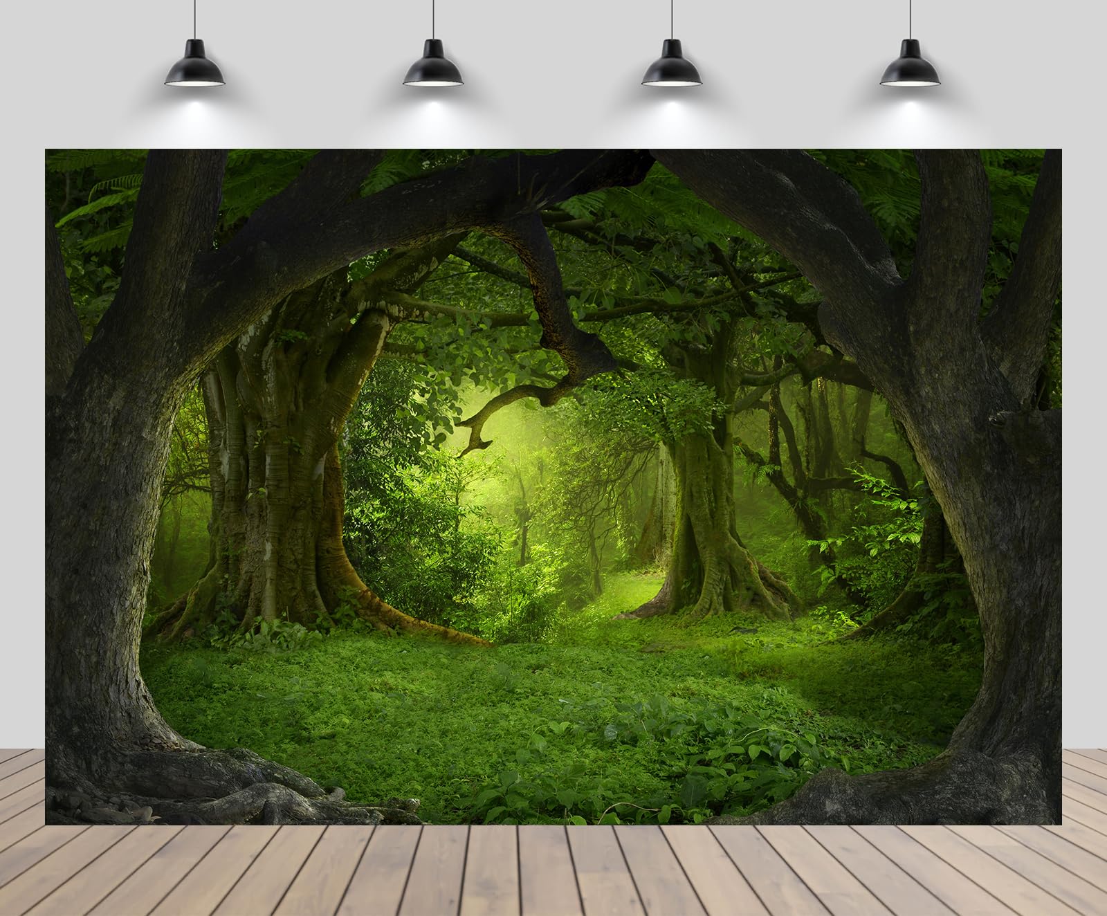 chnywork 20x10ft Enchanted Forest Backdrop Fairy Tale Wonderland Magical Fantasy Forest Tropical Jungle Rainforest Photo Background for Jungle Safari