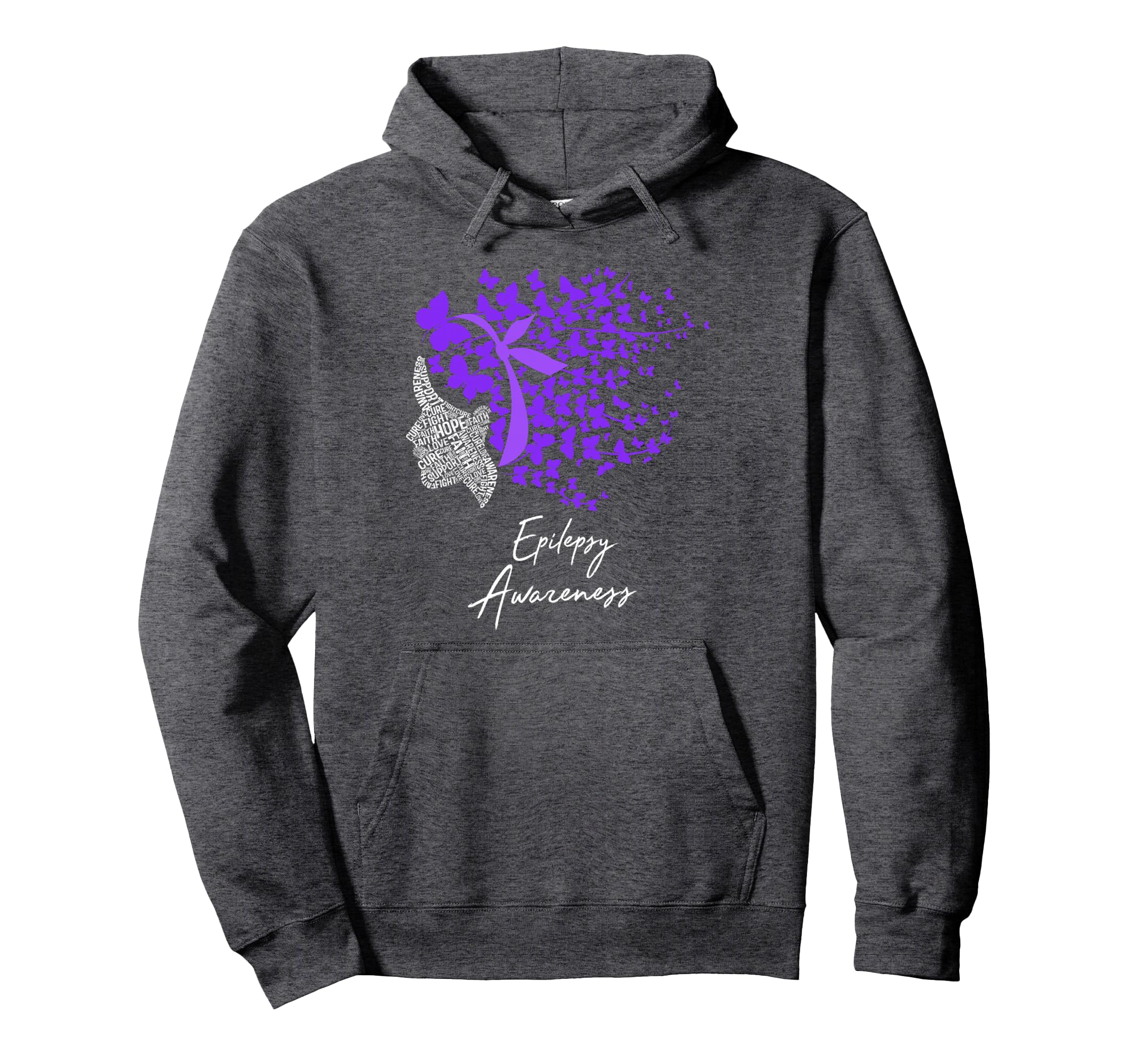 Epilepsy Awareness Gifts Purple Butterflies Pullover Hoodie