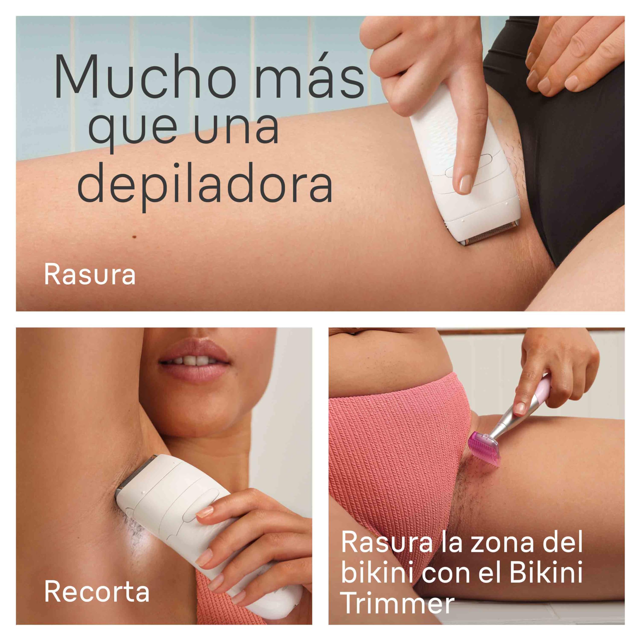 Braun Depiladora Eléctrica Mujer Silk-épil 5, Depiladora Corporal con Cabezal de Rasuradora Y Cepillo de Exfoliación, Resistente al Agua, Depila, Rasura Y Exfolia, 5-060, Blanco/Flamenco