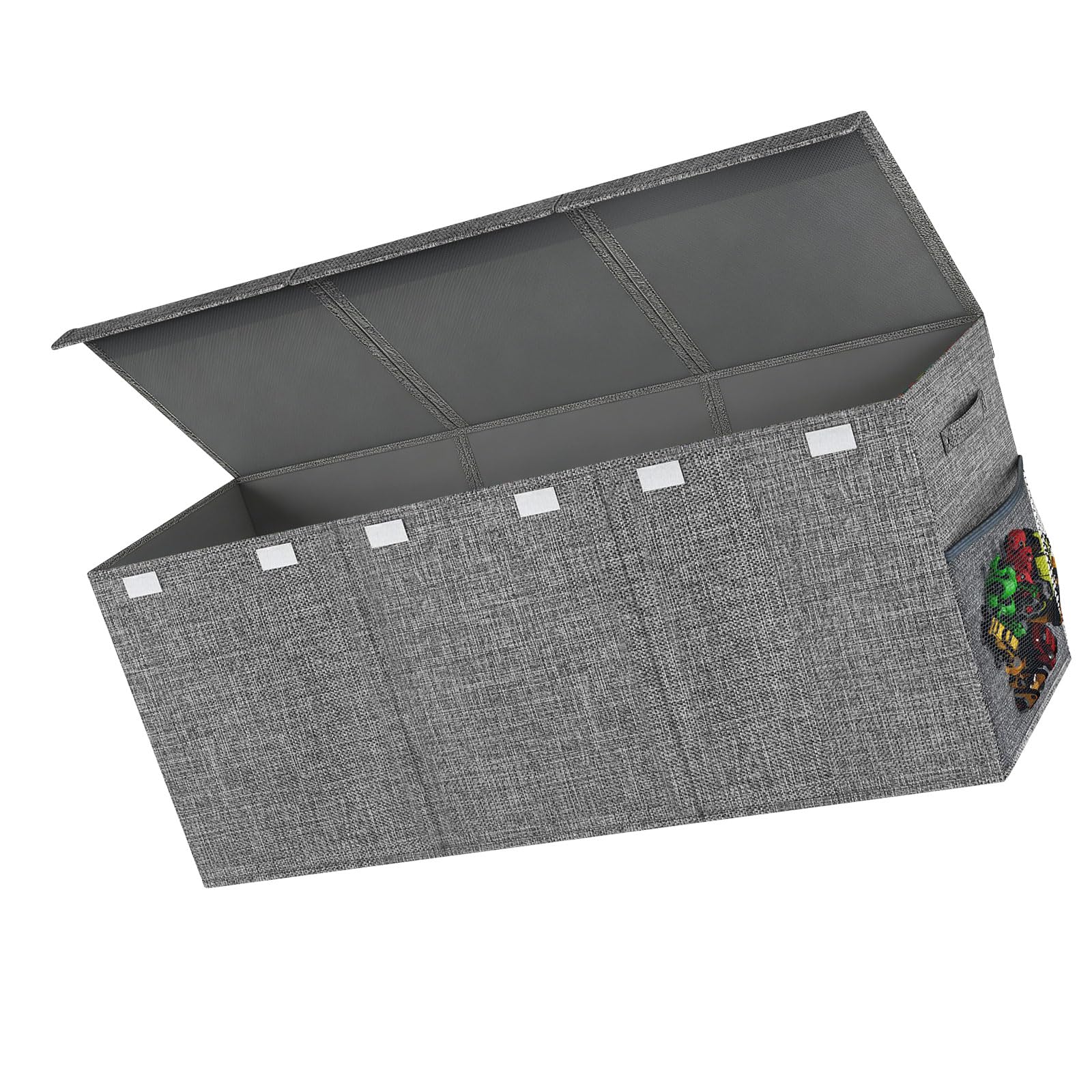 ZEPFJHE Extra Big Fabric Storage Holder Bin for Boys and Girls Having Web Pockets and Sturdy Construction Holder Box Fabric Toy Planner Bin