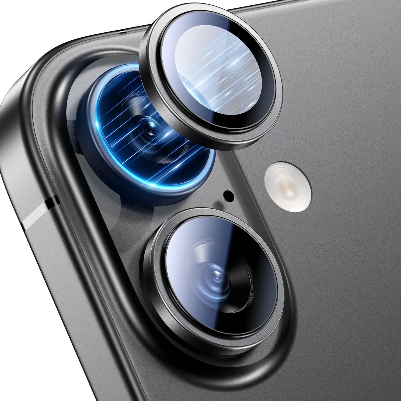UniqueMe für iPhone 17 Kameraschutz - Kratzfest, für iPhone 17 Kamera schutz, 9H+ Härte, Einfache Montage - Schwarz