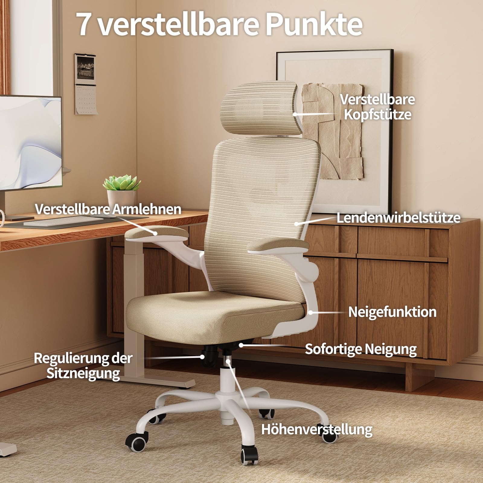 TRALT Krzesło biurowe – ergonomiczne krzesło biurowe z regulowanym podparciem lędźwiowym, zagłówkiem, krzesło biurowe, krzesło gamingowe w kształcie litery X, krzesło biurowe, krzesło do komputera