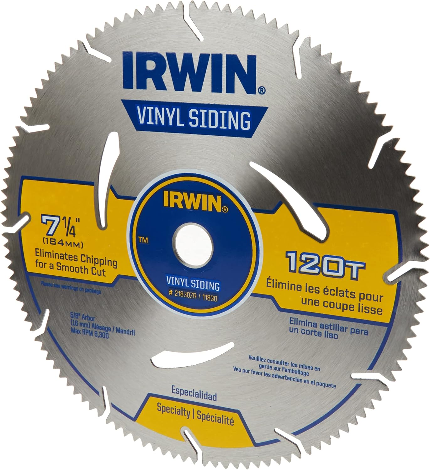 IRWIN Tools MARATHON Vinyl Siding Corded Circular Saw Blade, 7 1/4inch