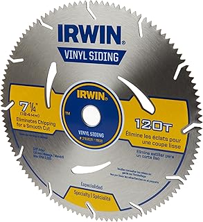 IRWIN Tools MARATHON Vinyl Siding Corded Circular Saw Blade, 7 1/4-inch, 120T (11830)