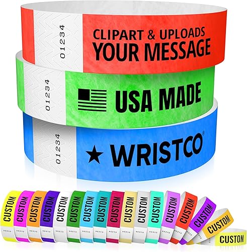 WristCo Pulseras impresas personalizadas: selecciona un color, cantidad y personaliza cualquier texto a Tyvek Pulseras de identificación para disponible en Yaxa Guatemala