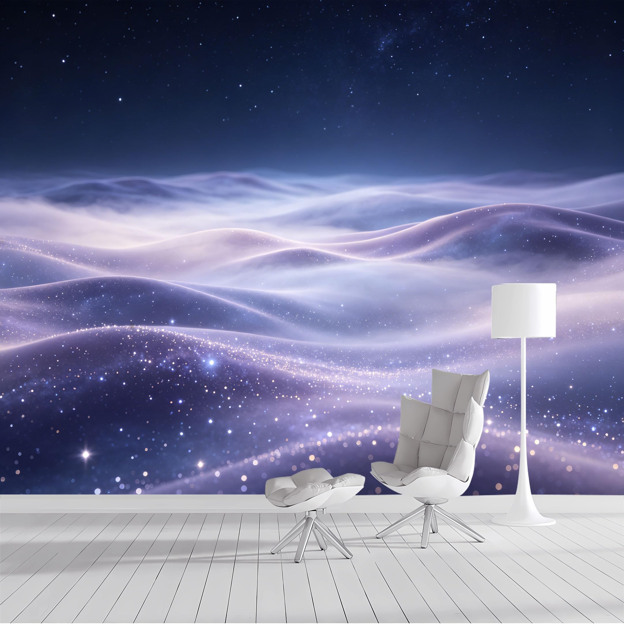 Custom Size Wall Mural Cosmic Nebula Dreamy Landscape Fantasy Sky Glittering Stars SelfAdhesive Wall Fabric Removable Peel and Stick Wallpaper Wall Decor for Living Room Bedroom Bathroom