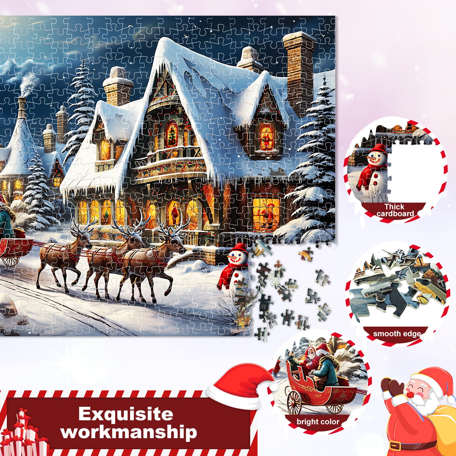 Puzzle Adventskalender 2024 – 1008 Teile, 24 Tage, Weihnachtsmotiv, Für Erwachsene Und Kinder