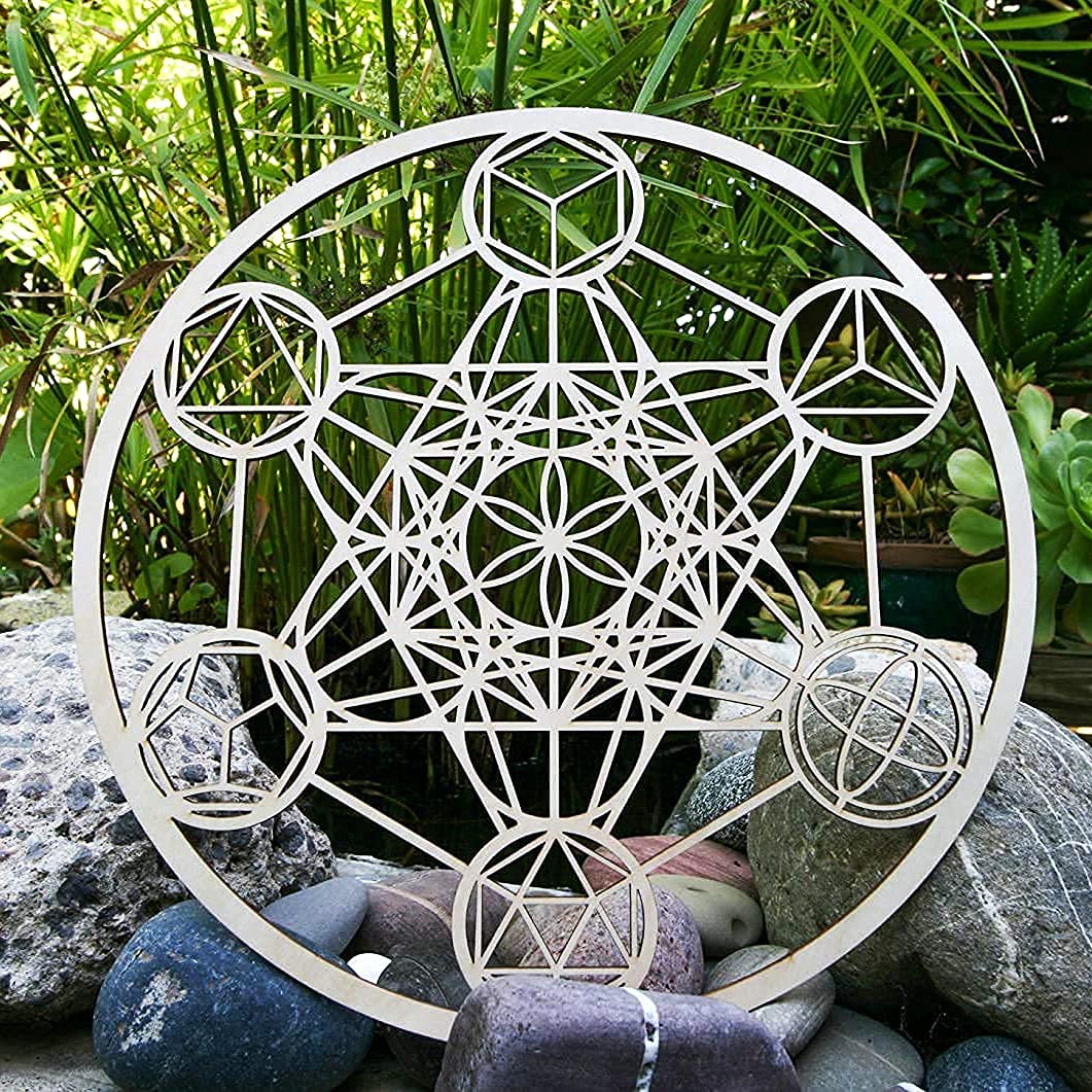 Platonic Solids Metatron Cube, 12 Inch Wall Art Modern Sacred