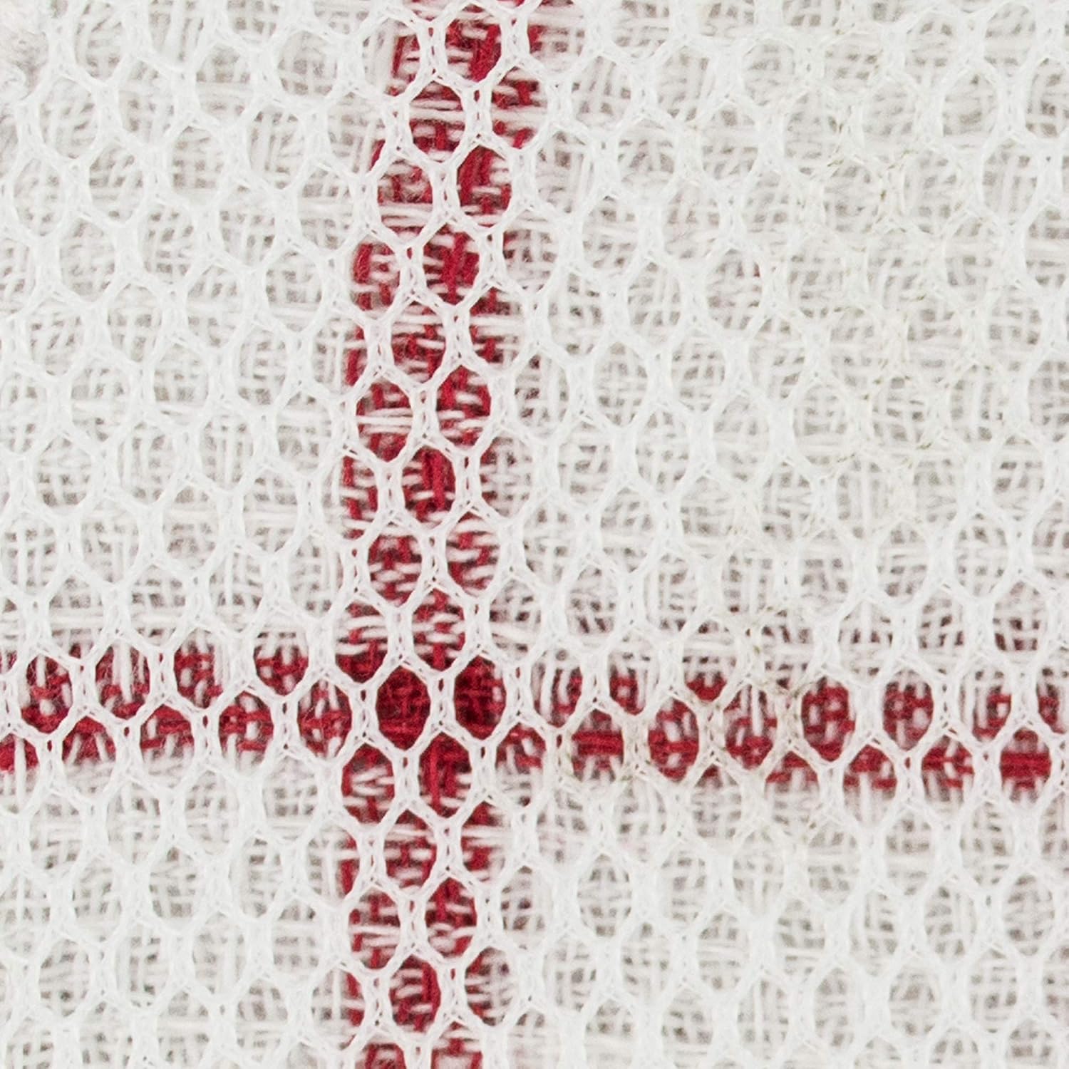 DII Scrubber Dishcloths Collection Windowpane Dishrag Set, 12x12, White/Red Stripe, 6 Piece image 3
