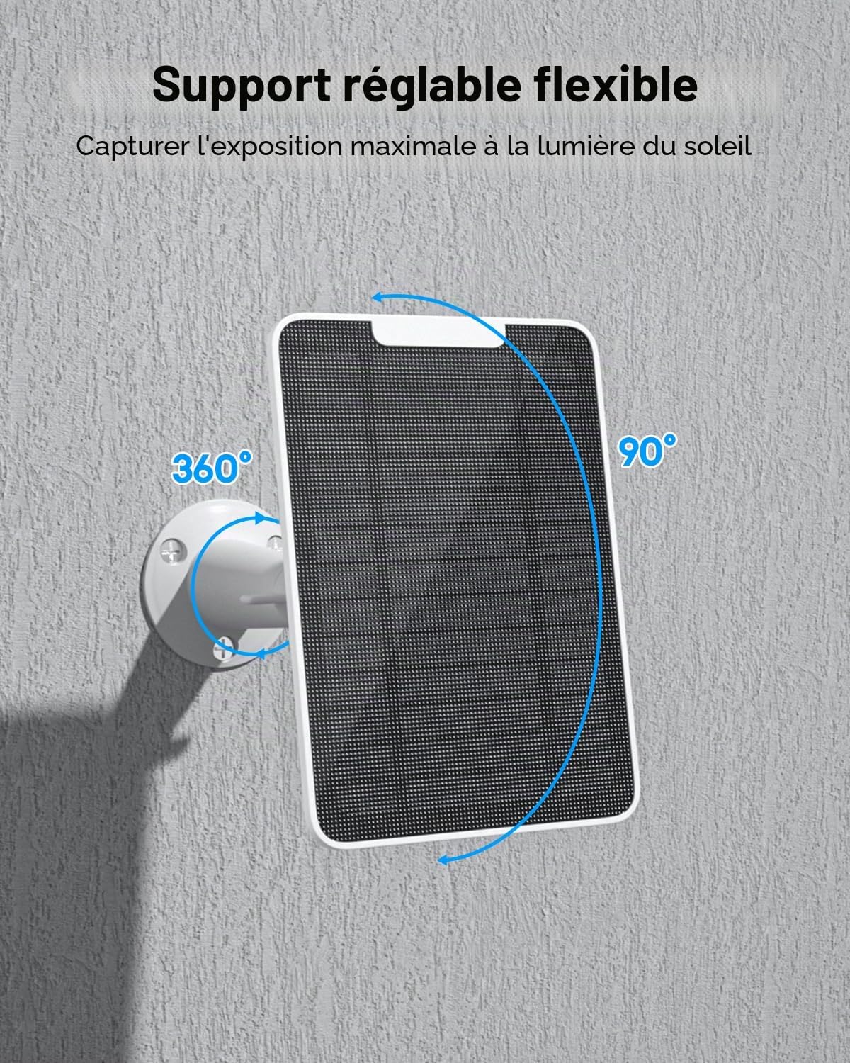Lot de 3 chargeurs solaires 6 W compatibles Google Nest Cam extérieur-intérieur (version batterie), énergie solaire, IP65 résistant aux intempéries