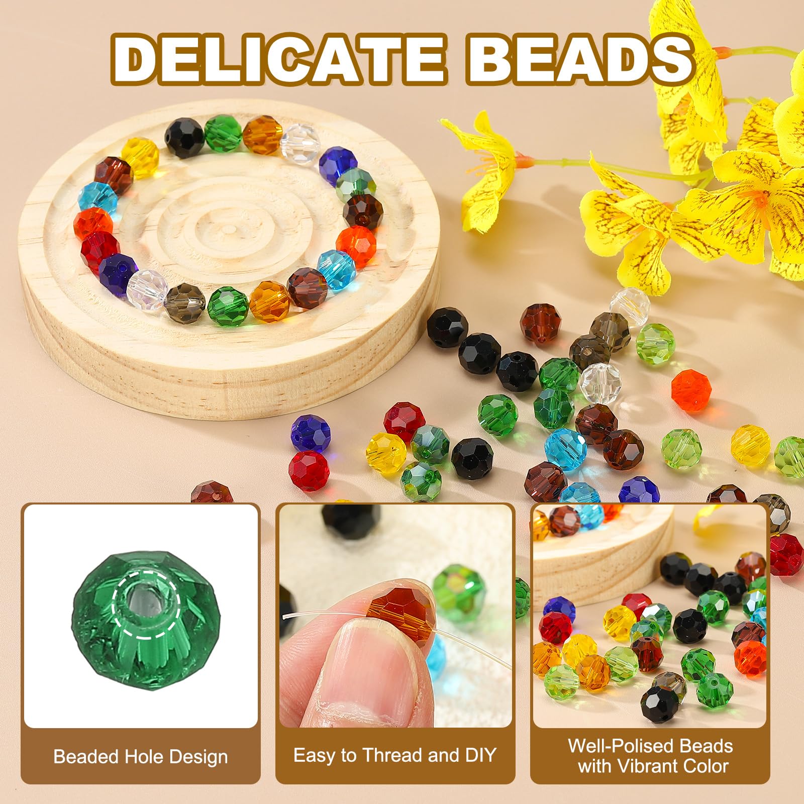 PATIKIL 6mm Bicone Crystal Beads - Image 3