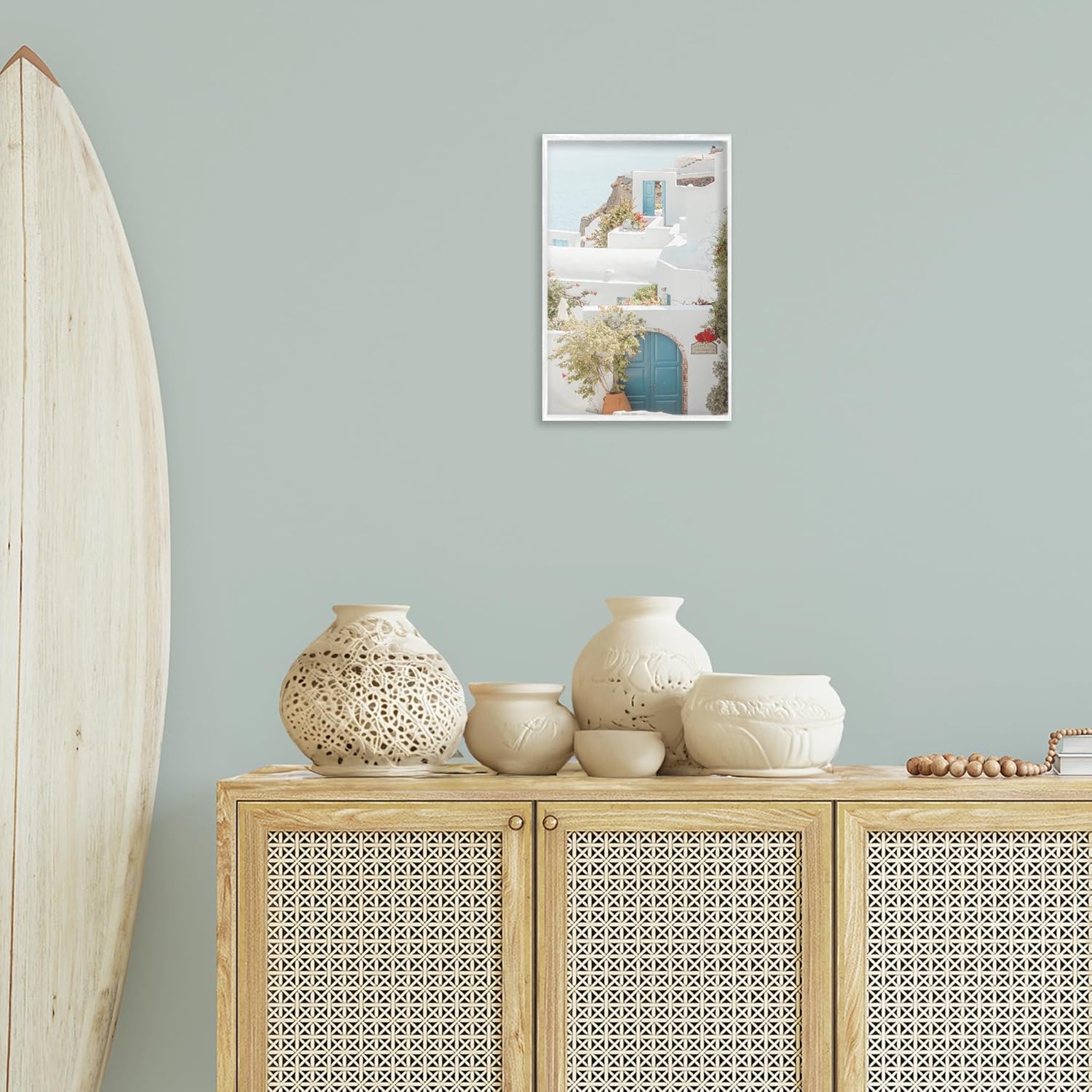 Stupell Industries Coastal Town Doorways Framed Giclee Art Design by Erin Marie