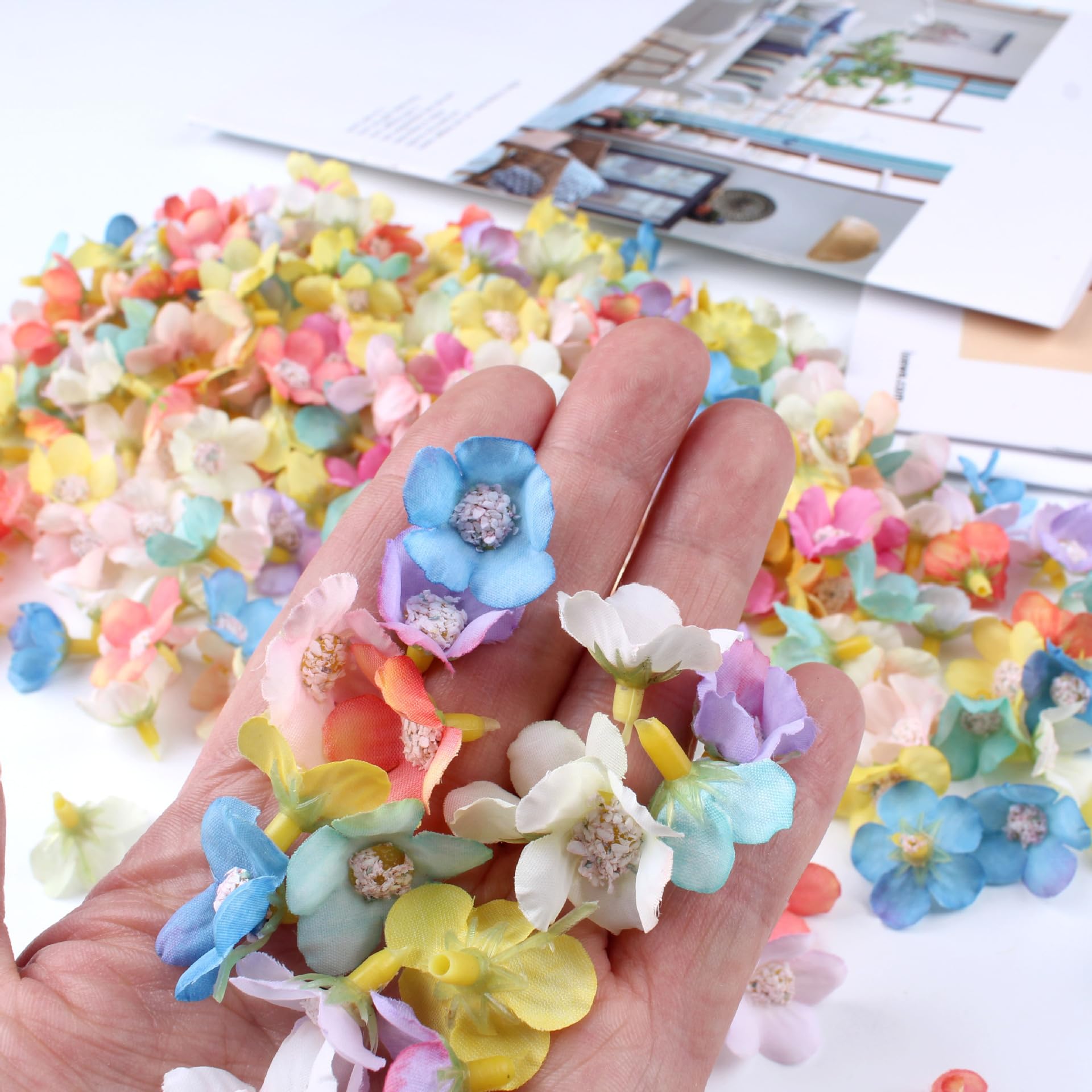 Lot De 50 Fleurs De Cerisier Artificielles Décoratives De 2,5 Cm De