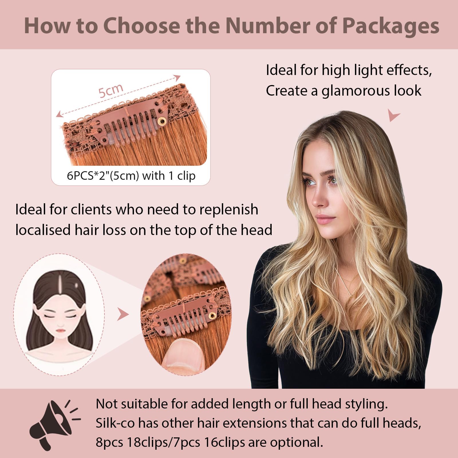 Silk-co Clip in Hair Extensions Real Human Hair Extension Double Weft With Lace Coverd Clip in Silky Straight 100% Natural Very Thin Highlight efffect for Women 6PCS 6Clip 14Inch #33 Dark Auburn 36g - Image 3