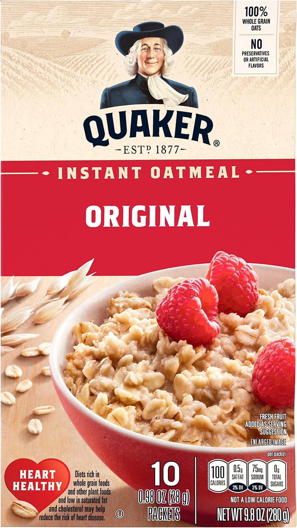 Instant Oatmeal, Original, 0.98oz Packets (10 Pack)