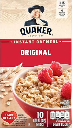 Quaker Instant Oatmeal, Original, 0.98oz Packets 10 Pack