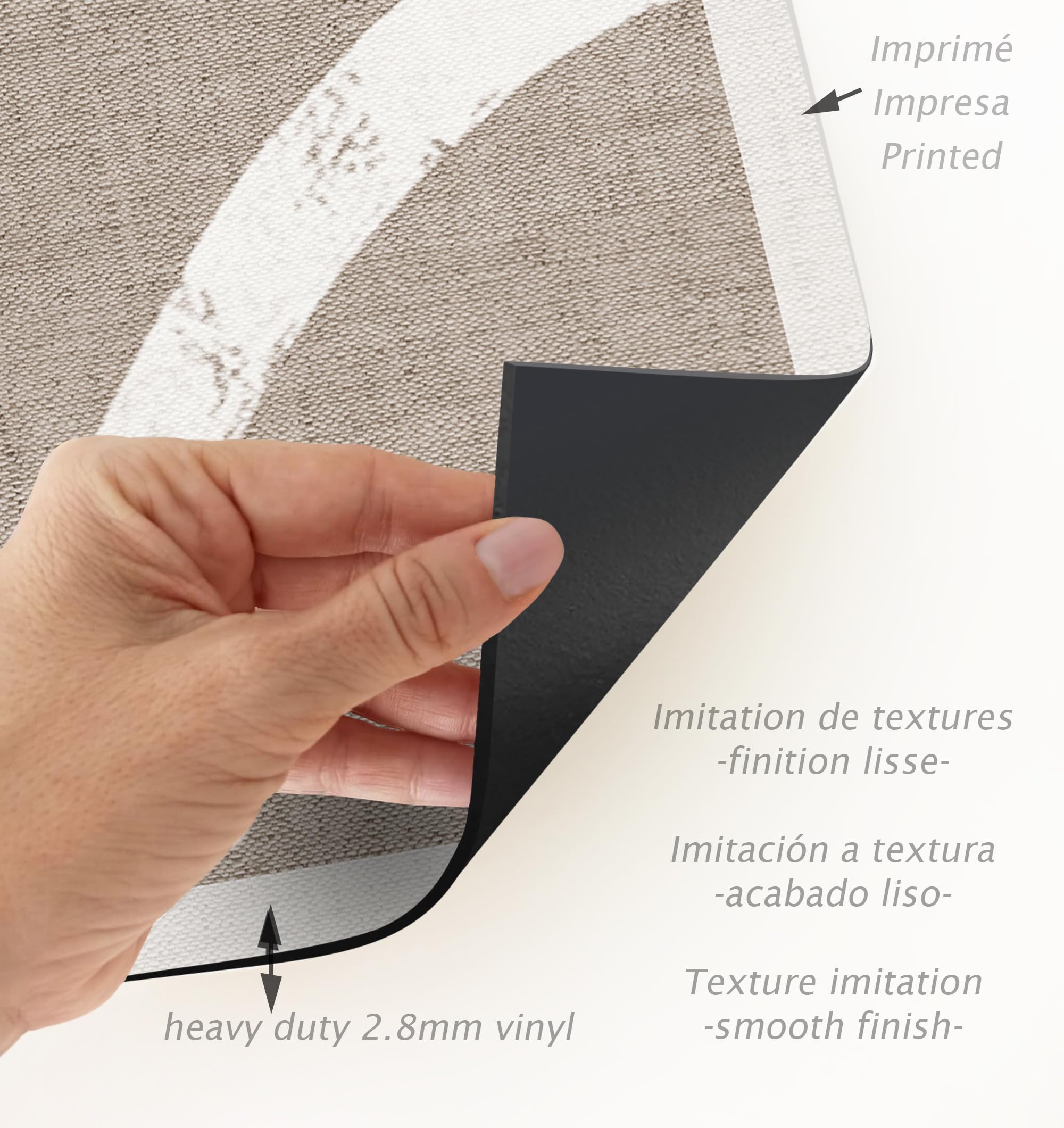 VINILIKO Design | Alfombra Vinílica Lisa Impresa - Celosía Marrón 66x100 cm - Interior y Exterior, Antideslizante, Impermeable, Lavable - Oriental Moderna - Alfombra Vinilo Salón, Terraza