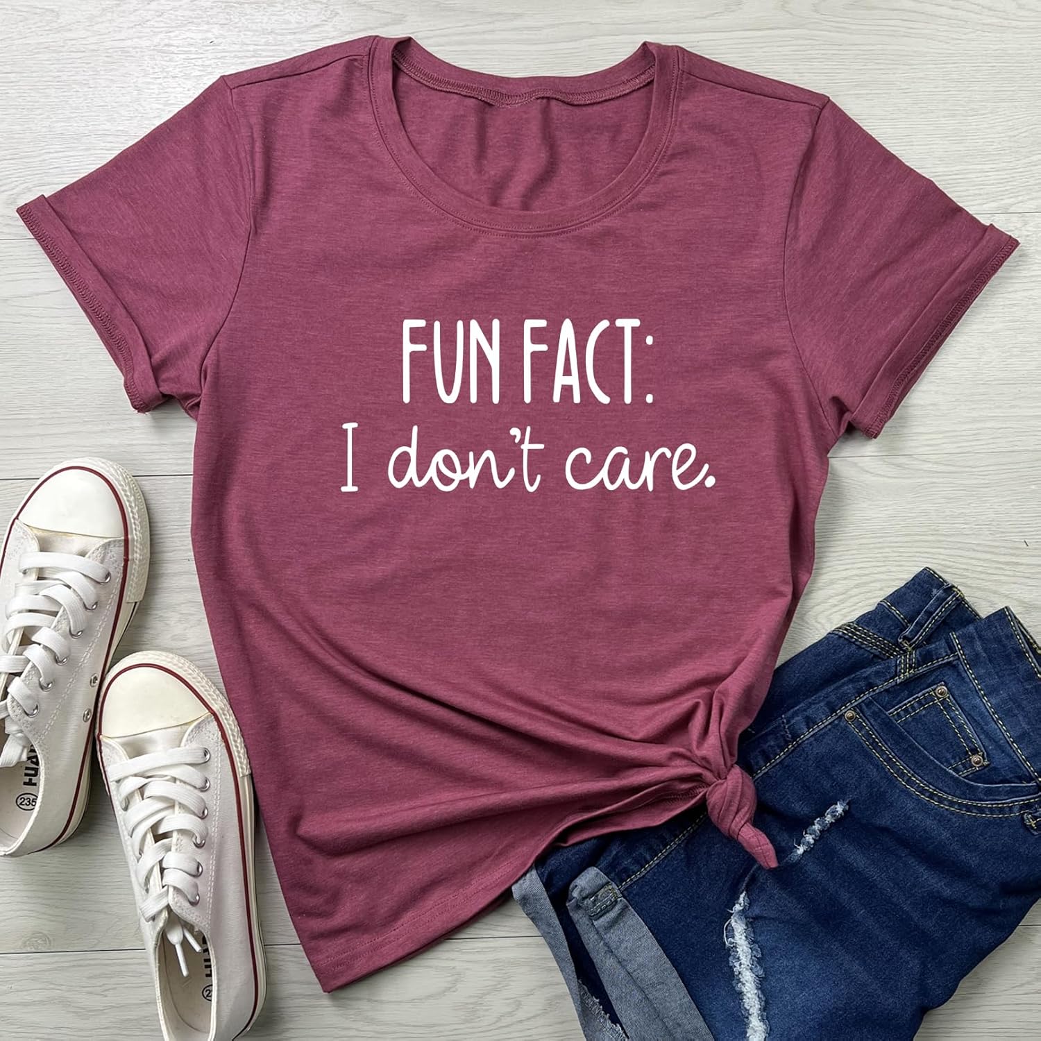 LOOKFACE Women Short Sleeve Tees Fun FACT Graphic Summer T Shirts - Image 2