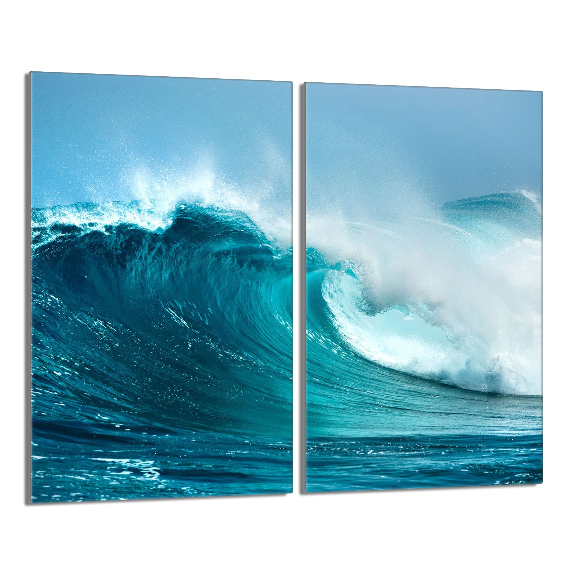 Tabla de cortar decorativa de cristal templado y cubre vitro, Placa protectora de vitrocerámica 30 x 52 cm 2 piezas, para inducción, protección contra salpicaduras, decoración, OLA