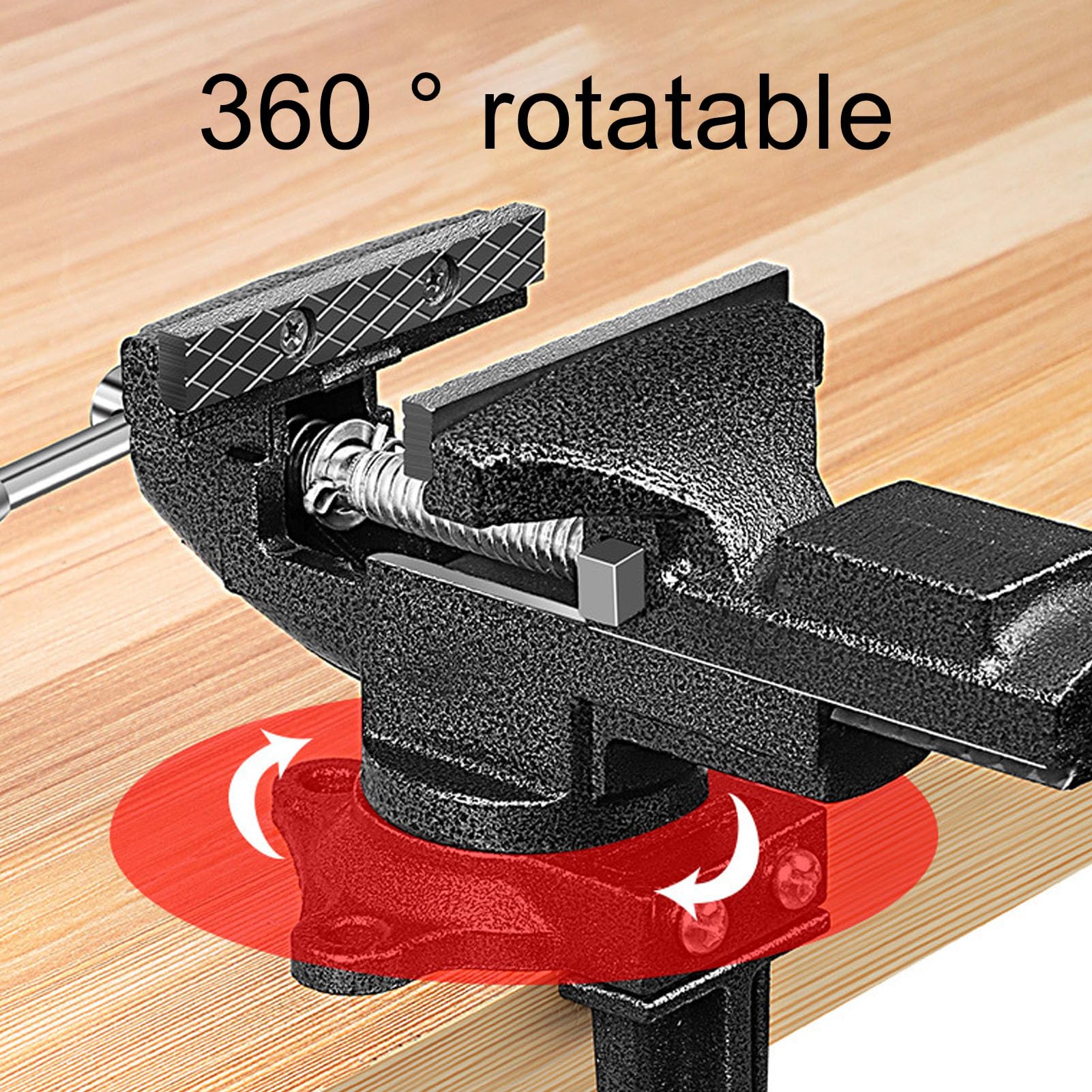 Étau d'établi robuste avec base rotative à 360° et grande enclume