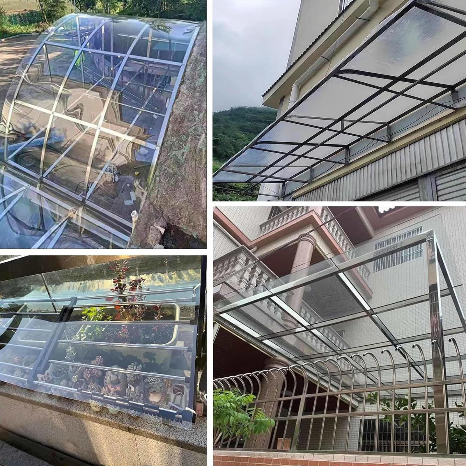 Cubierta de invernadero de acrílico transparente ligera y resistente de 1,56 x 3 m, lámina de plástico inastillable para jardinería al aire libre y protección de invernaderos