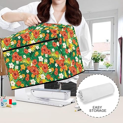 Miniatura 146 de Funda para máquina de coser de mariposas y flores con prácticos bolsillos, funda protectora con asa, para la mayoría de máquinas de coser estándar