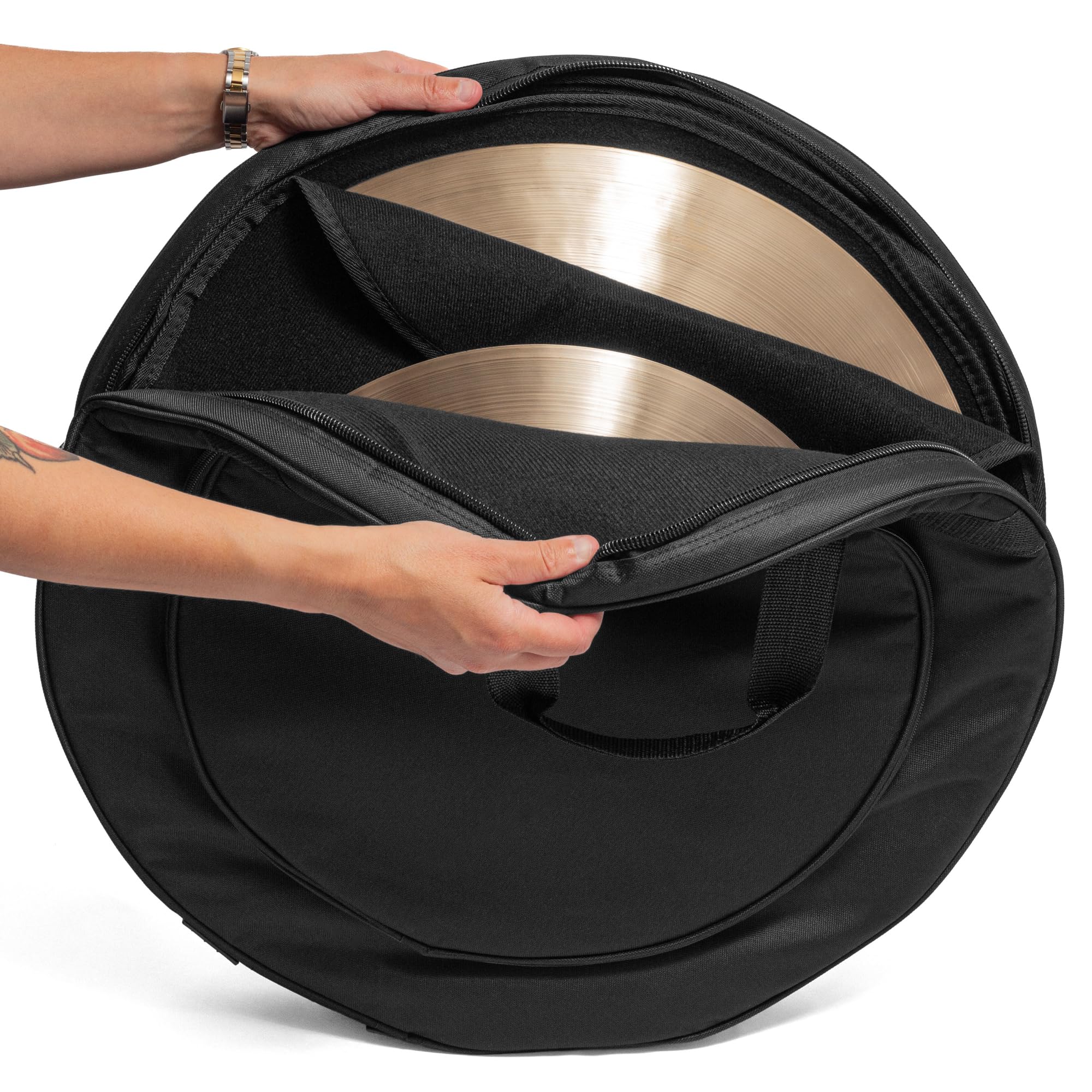 TIGER DGB21-BK - Custodia imbottita per piatti batteria 21", con divisori interni rimovibili - colore nero