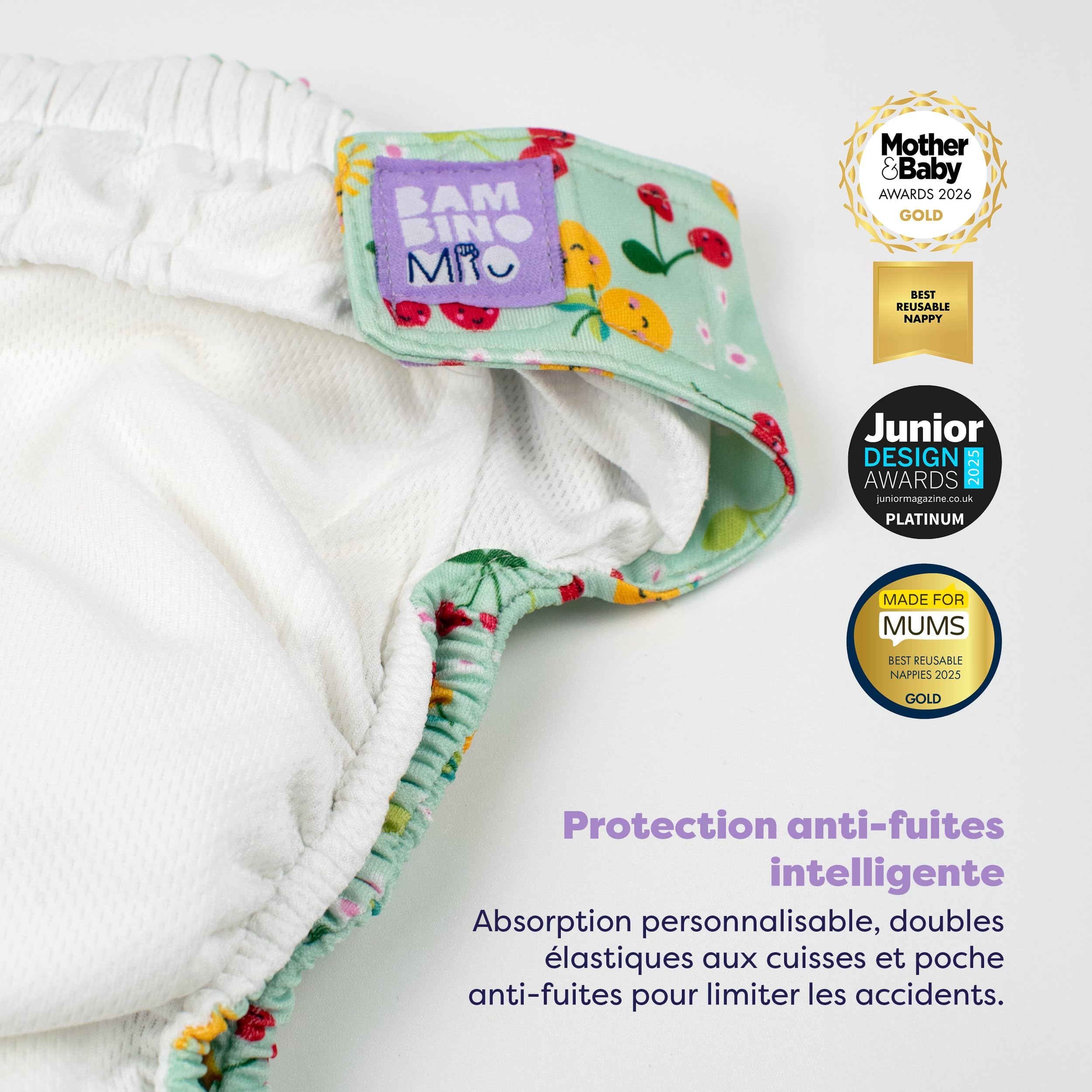 Bambino Mio Couche Lavable Révolutionnaire – Lot de 5 couches tout-en-un évolutives dès la naissance (FÊTE AU JARDIN) | Comprend 5 inserts en bambou | convient aux nouveau-nés et aux tout-petits