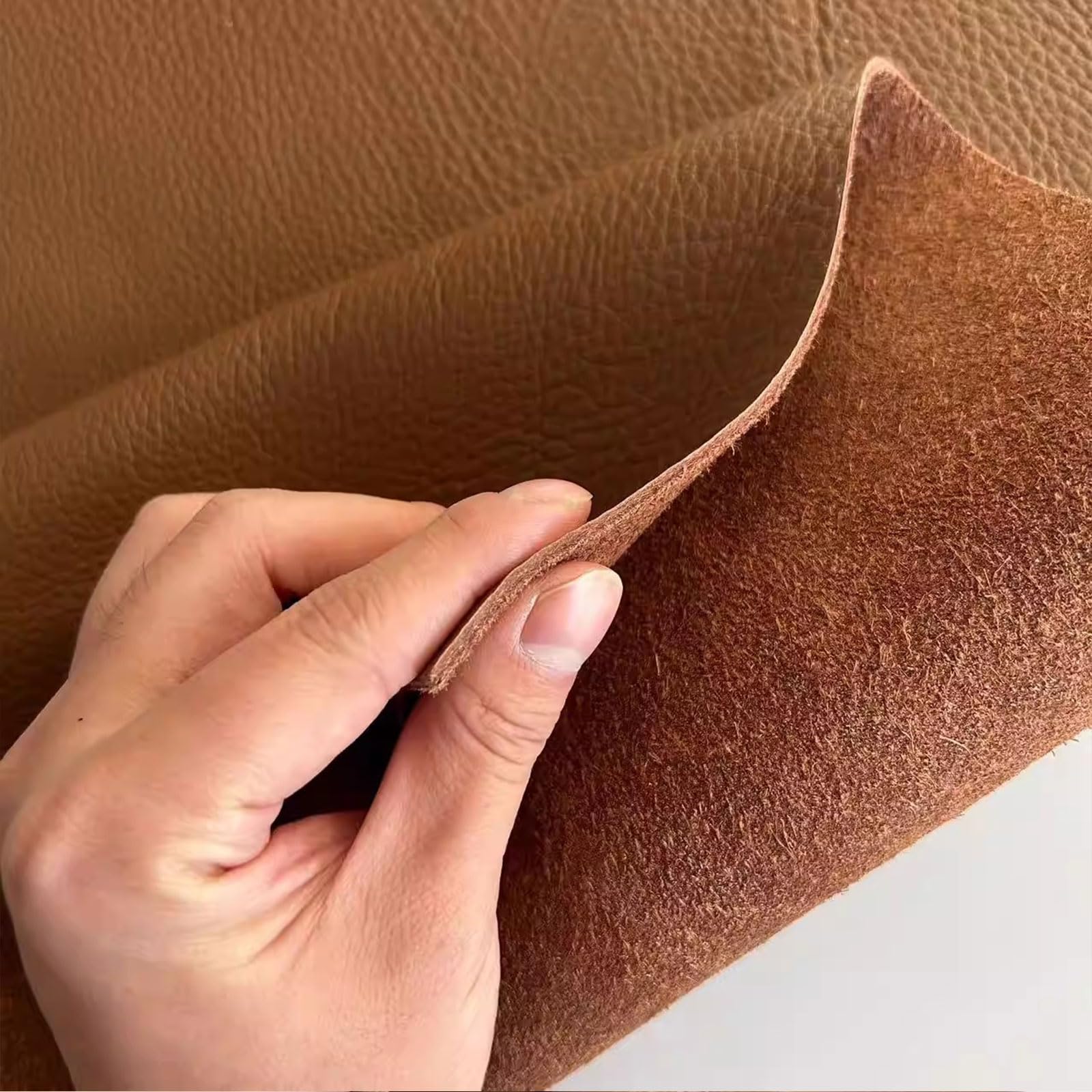 Yinian Rindsleder Echtlederblätter 4mm Dicke Dunkelbraun Chrom Gegerbte Rindleder Echtleder Vollnarbenleder für Basteln, Nähen, Ledergürtel, Sofa, Taschen, Stuhllehne, Beziehen, Deko,50x50cm