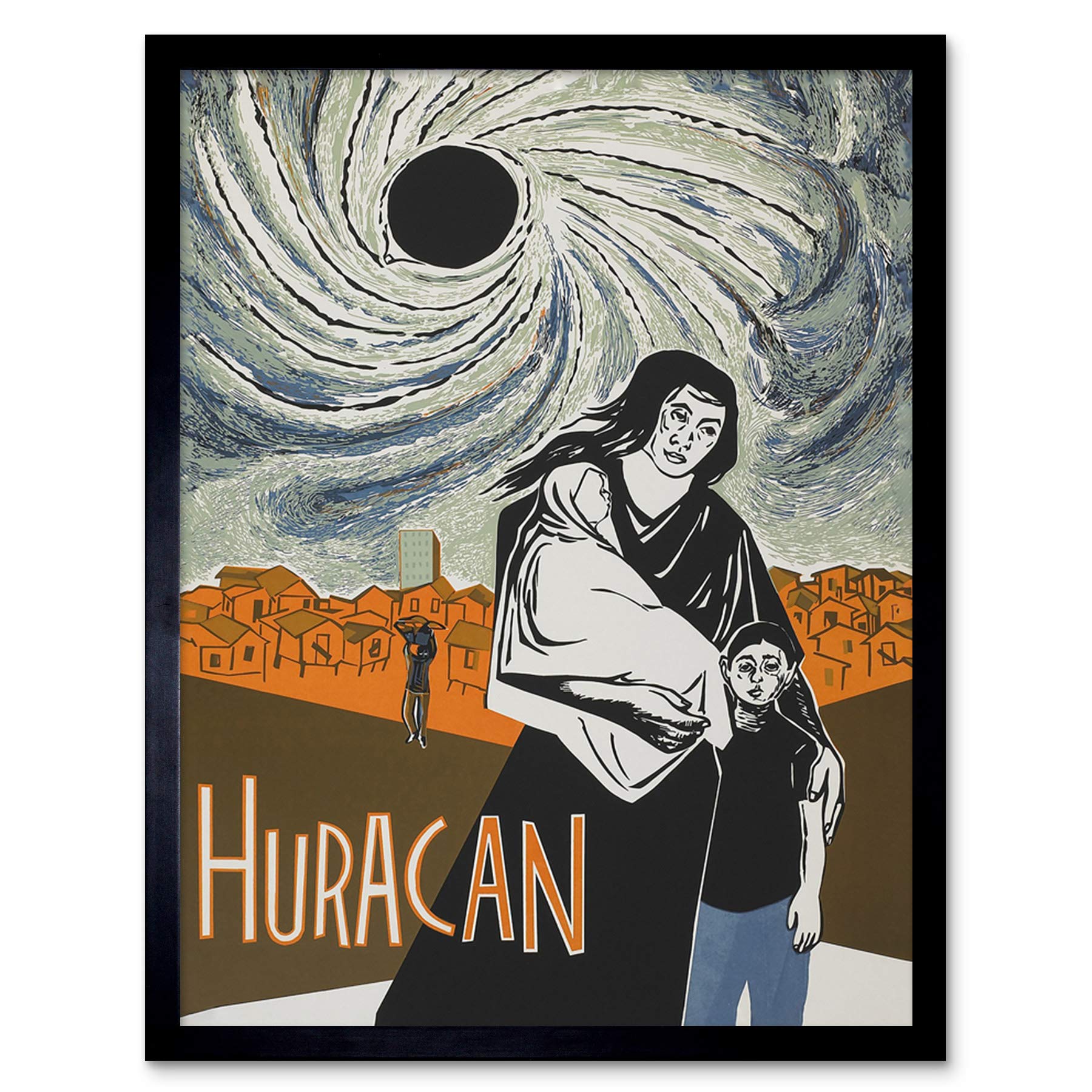 Artery8 Cortes Movie Huracan Hurricane Puerto Rico Joey Friends Art Print Framed Poster Wall Decor 12x16 inch