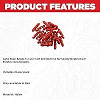 Vista 5 de Scotty #2008-24 Auto Stopper Beads for Braided Line (24-Pack), Red