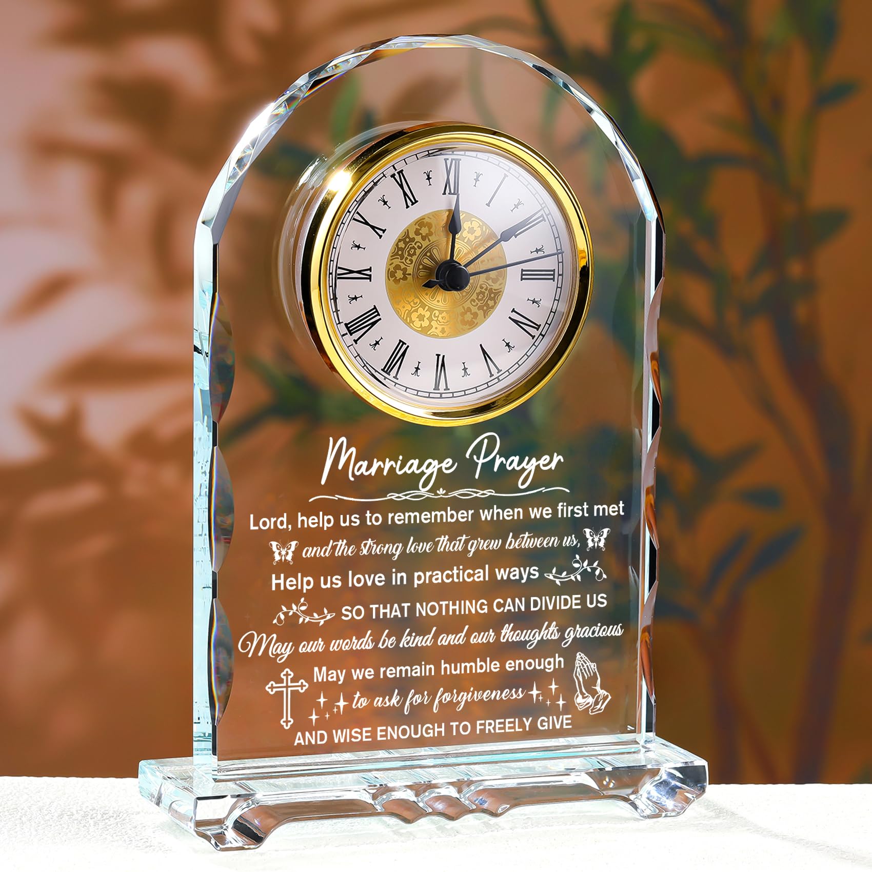Reloj de cristal para oración de matrimonio: el gran regalo de despedida de soltera
