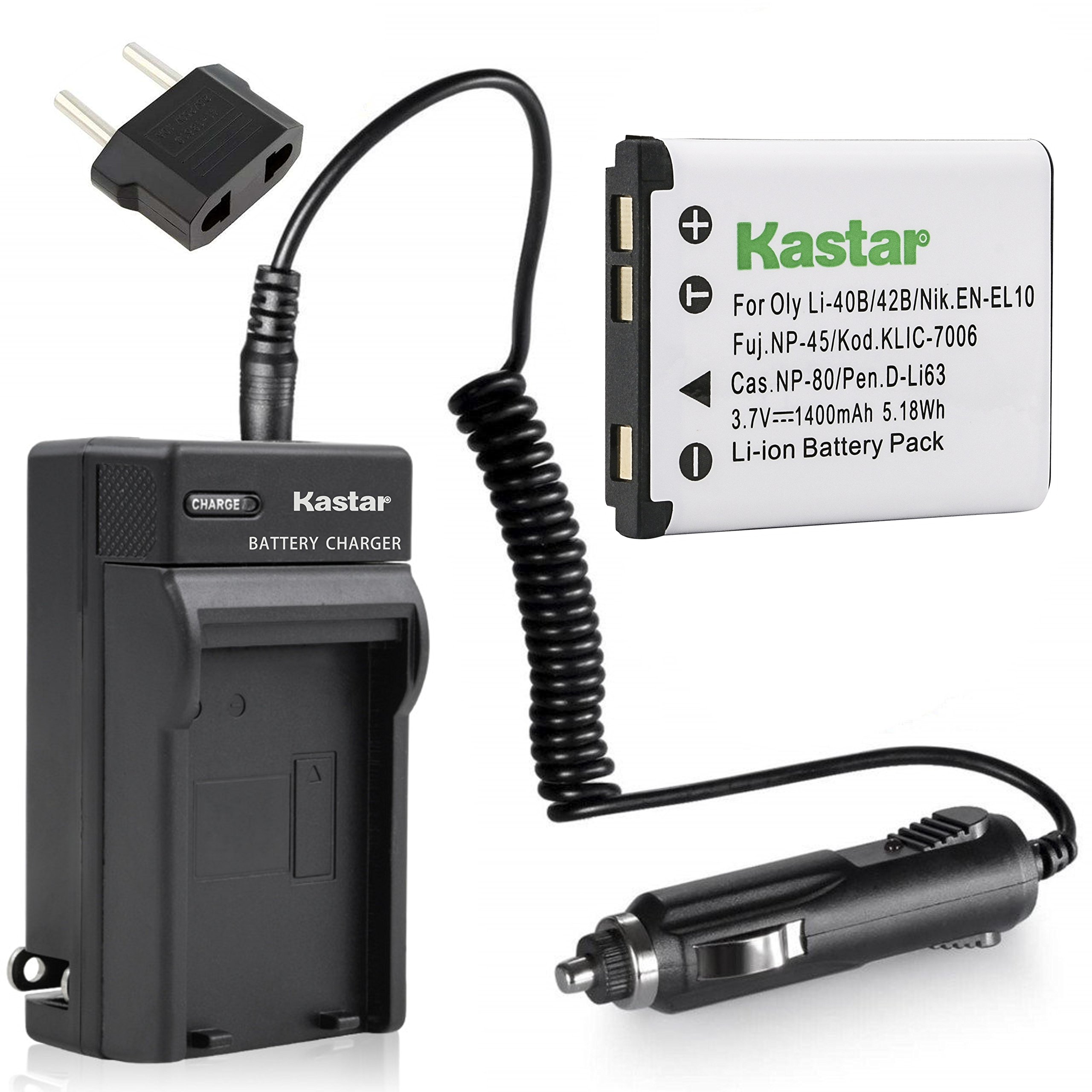 Kastar Battery (1-Pack) and Charger Kit for Xacti VPC-E1403, VPC-E1500, VPC-E1500TP, VPC-E1600, VPC-E1600TP, VPC-T700, VPC-T850, VPC-T1060, VPC-T1284, VPC-T1495, VPC-T1496, VPC-TP1000 Cameras