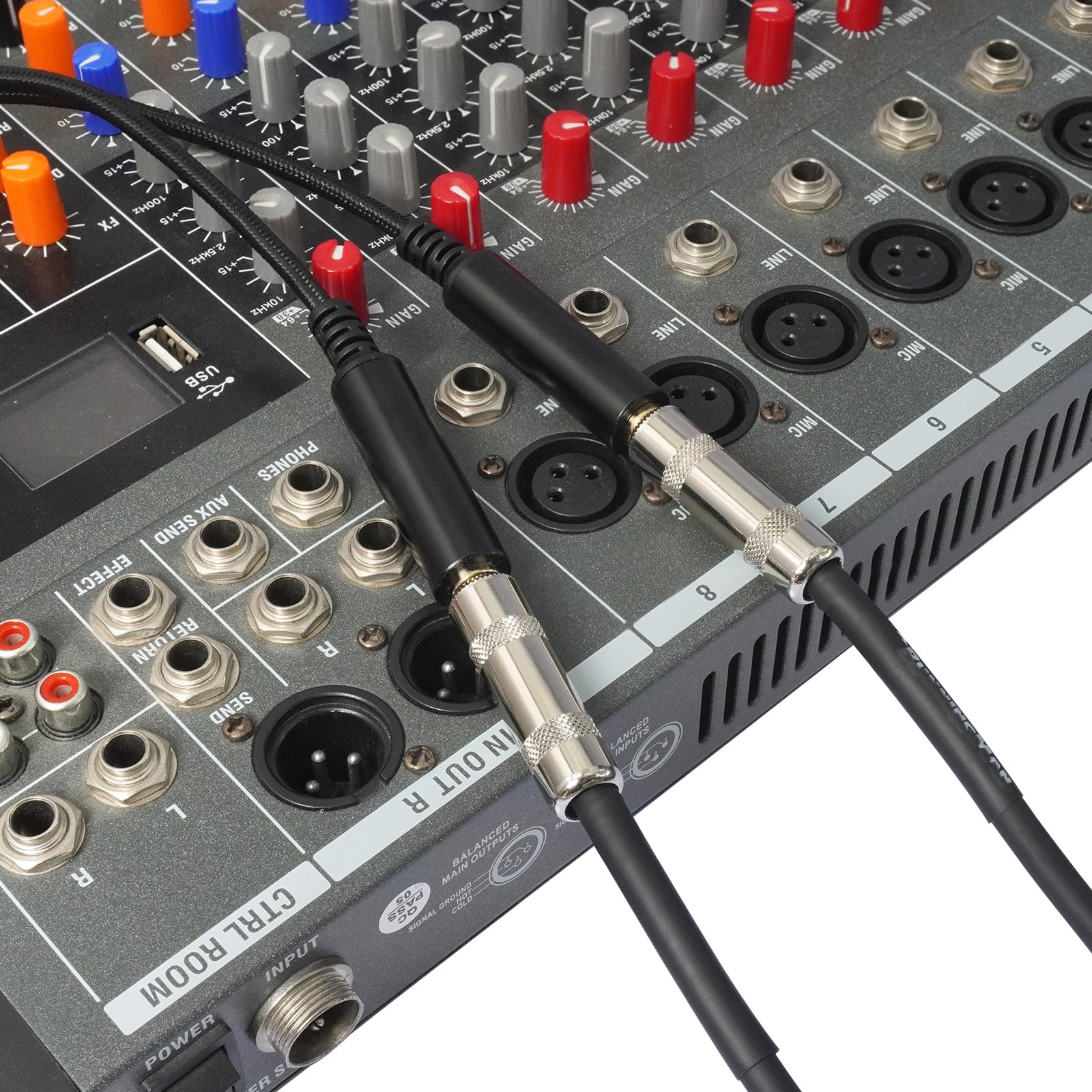 Cavo splitter da maschio stereo da 6,35 mm a doppia femmina da 6,35 mm, cavo da TRS a doppio TS Y, adattatore TS placcato oro per chitarra, tastiera e interfacce audio, confezione da 2