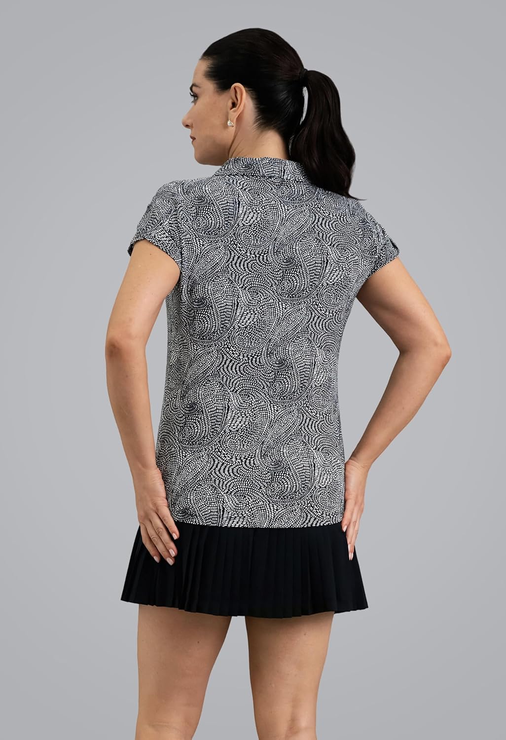 IBKUL UPF 50+ Sun Protection, Icefil Cooling, Moisture-Wicking Stephanie Tulip Sleeve Top