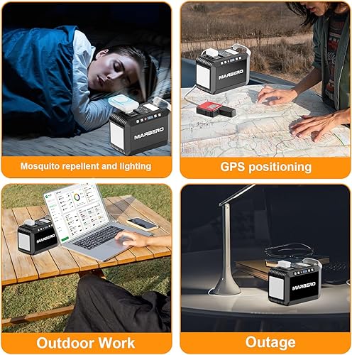 Miniatura 6 de MARBERO Generador solar 148Wh estación de energía portátil con panel solar de 40 W incluido Banco de energía solar con salida de CA 200 W