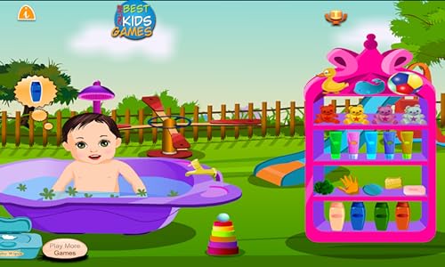 Kids Game: Garden Baby Bathing