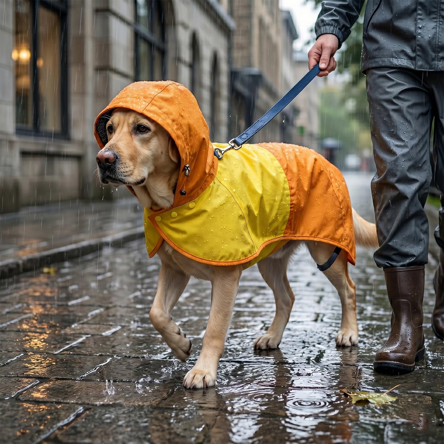 Manteau de Pluie Chien, Manteaux Imperméables pour Chiens à Capuche Réglable et Patte Élastiques - Veste Imperméable et Respirante pour Chien de Taille Petite, Moyenne ou Grande S