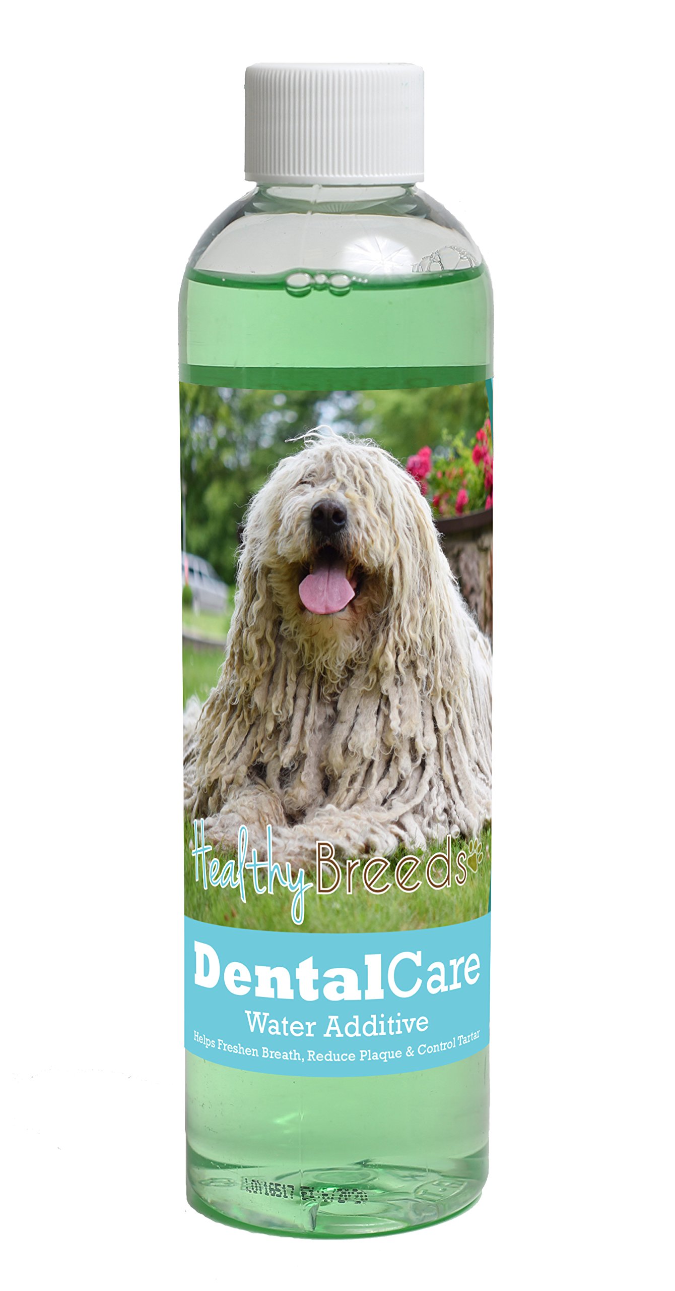 Healthy Breeds Dog Dental Care Water Additive for Komondorok - Helps Freshen Breath, Reduce Plaque &amp; Control Tartar - Mint Flavor - 8 oz