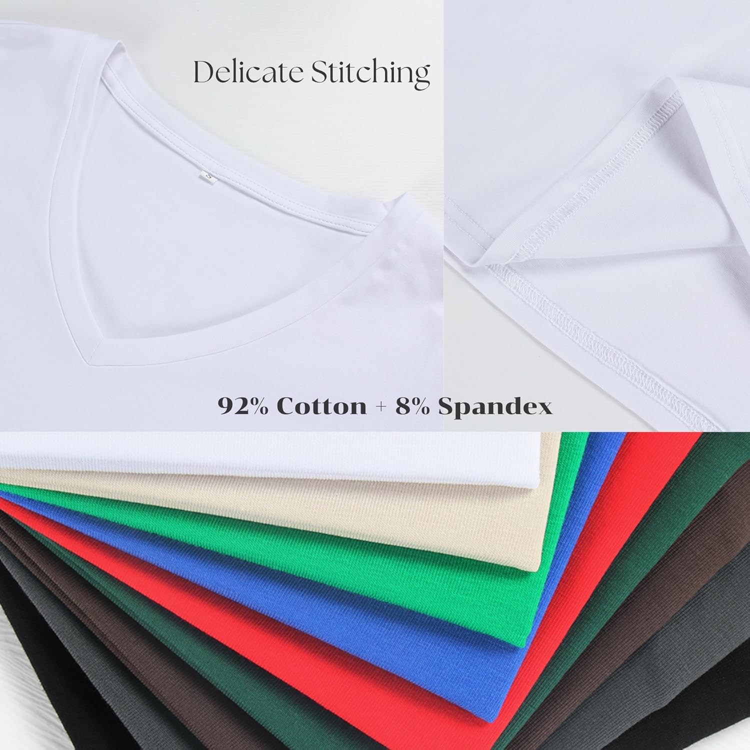 PRIMODA Women's Oversized Crop Tops Boxy V Neck Short Sleeve Cropped T Shirts Loose Summer Workout Crop Tee Tops - Image 5