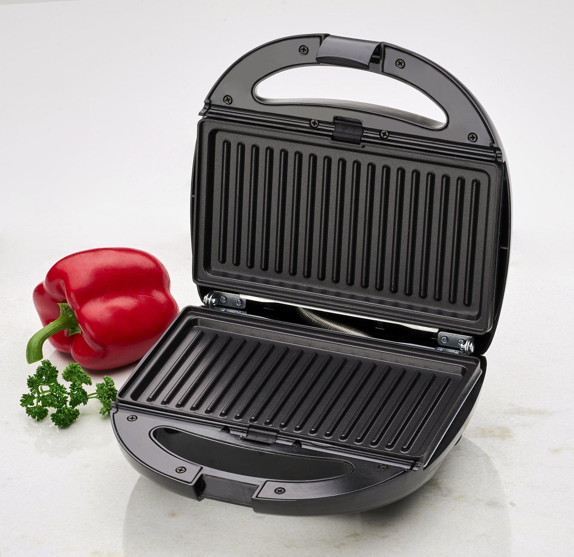 Apparecchio multifunzione Clatronic 3 in 1 | Tostapane per sandwich, piastra per cialde e grill a contatto | 800 Watt | Lavabile in lavastoviglie | Rivestimento antiaderente | ST/WA 3670