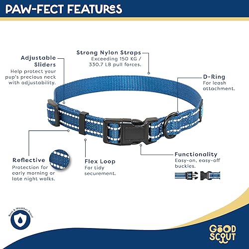 Miniatura 4 de Good Scout Collar de perro resistente para cachorros y perros adultos, ladrillo, mediano