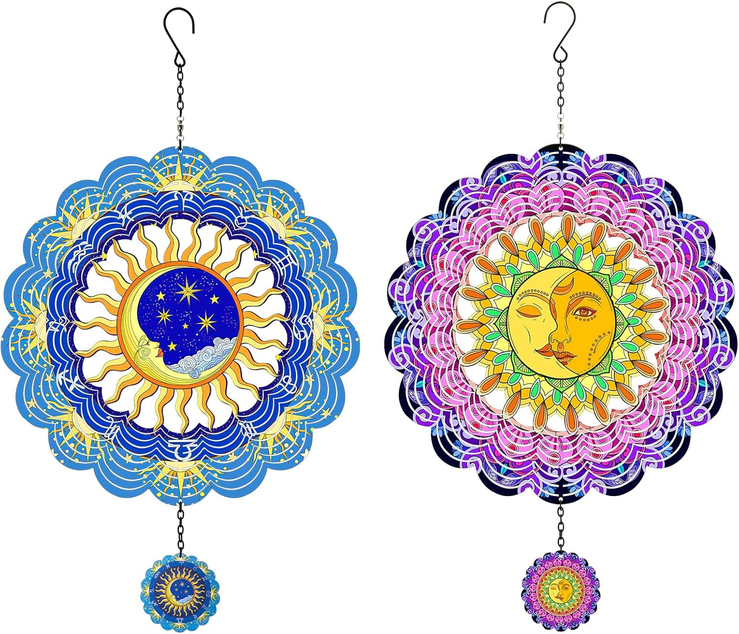 Sun&Moon Metal Wind Spinner Outdoor