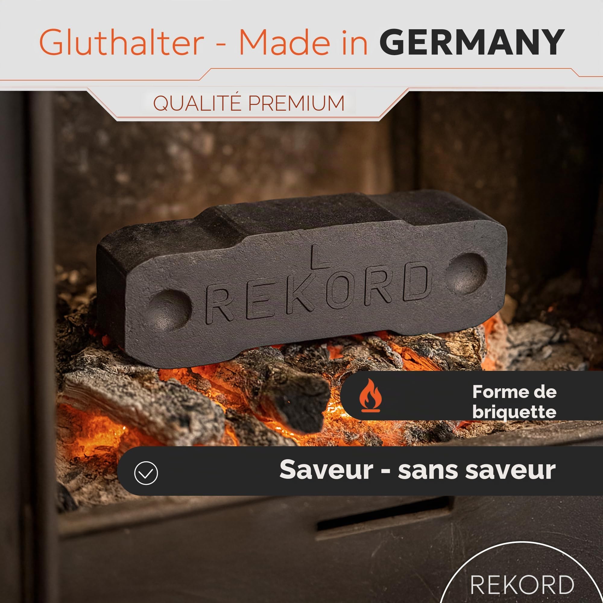 Briquettes de lignite Rekord - Briquettes de chauffage - Pour cheminée, poêle - Baquet de 25 kg - 1 carton