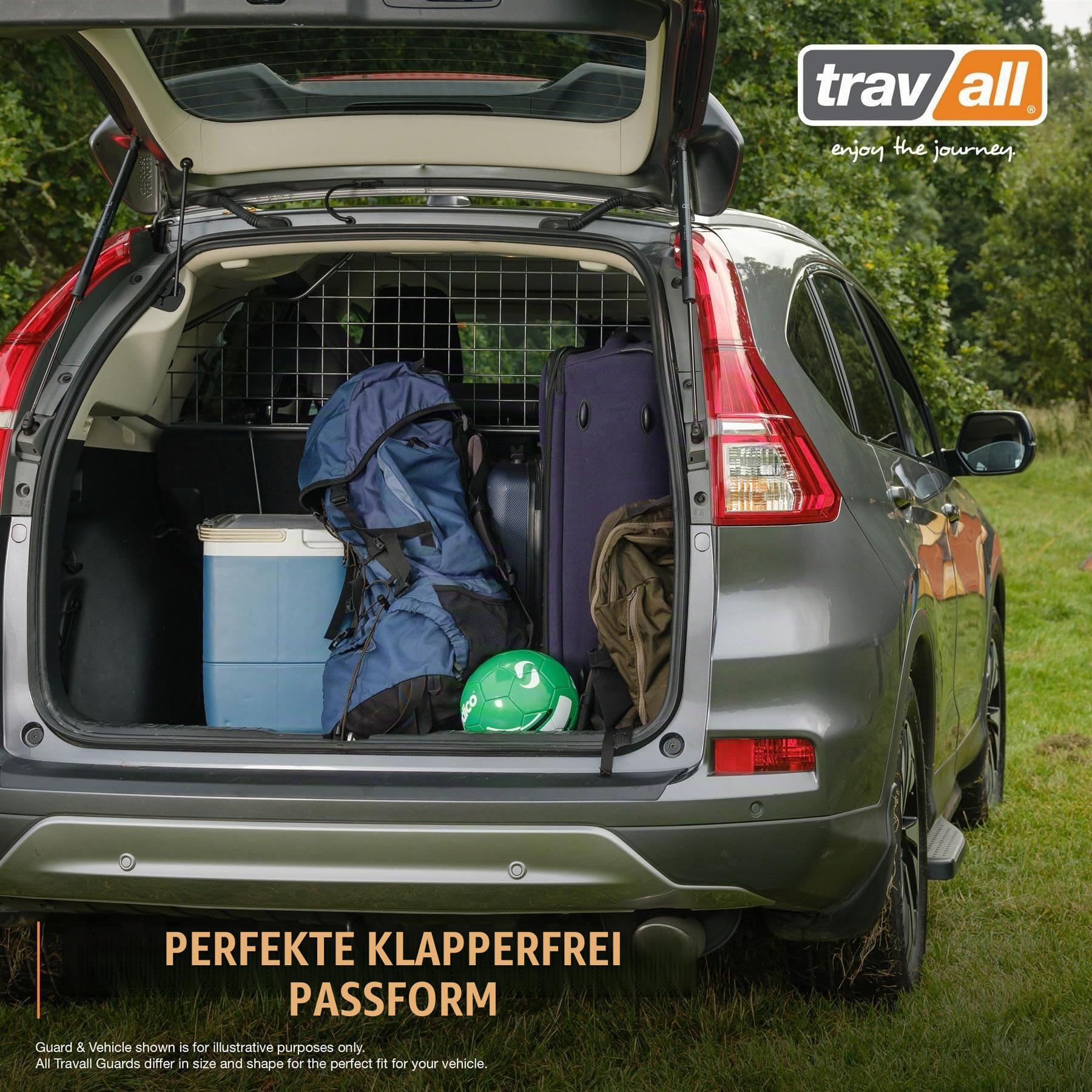 Travall Hundegitter und Trenngitter für Volkswagen Tiguan 2016-2024, fahrzeugspezifisches Kofferraumgitter aus Stahl zur sicheren Trennung von Hund und Gepäck